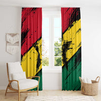 Ghana Flag Window Curtain with Coat of Arms Design TS04