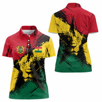 Ghana Flag Women Polo Shirt with Coat of Arms Design TS04