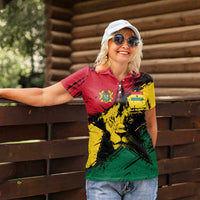 Ghana Flag Women Polo Shirt with Coat of Arms Design TS04