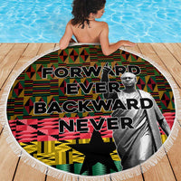 Kwame Nkrumah Beach Blanket with Coat of Arms – Grunge Style Design