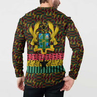 Kwame Nkrumah Button Sweatshirt with Coat of Arms – Grunge Style Design
