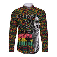 Kwame Nkrumah Long Sleeve Button Shirt with Coat of Arms – Grunge Style Design
