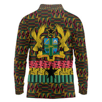 Kwame Nkrumah Long Sleeve Polo Shirt with Coat of Arms – Grunge Style Design