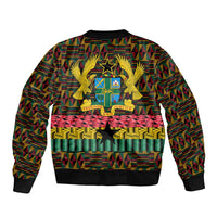 Kwame Nkrumah Sleeve Zip Bomber Jacket with Coat of Arms – Grunge Style Design