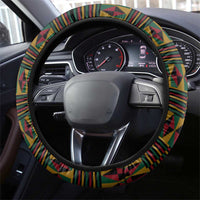 Kwame Nkrumah Steering Wheel Cover with Coat of Arms – Grunge Style Design