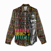 Kwame Nkrumah Women Casual Shirt with Coat of Arms – Grunge Style Design