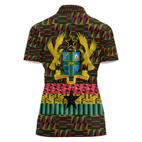 Kwame Nkrumah Women Polo Shirt with Coat of Arms – Grunge Style Design
