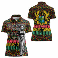 Kwame Nkrumah Women Polo Shirt with Coat of Arms – Grunge Style Design