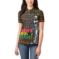 Kwame Nkrumah Women Polo Shirt with Coat of Arms – Grunge Style Design