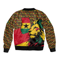 Ghana Lion Bomber Jacket - Map & Coat of Arms Grunge Style Design