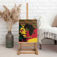 Ghana Lion Canvas Wall Art - Map & Coat of Arms Grunge Style Design