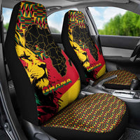 Ghana Lion Car Seat Cover - Map & Coat of Arms Grunge Style Design