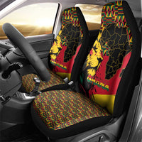 Ghana Lion Car Seat Cover - Map & Coat of Arms Grunge Style Design