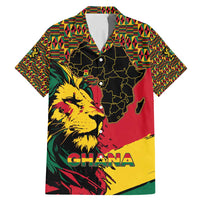 Ghana Lion Family Matching Mermaid Dress and Hawaiian Shirt - Map & Coat of Arms Grunge Style Design