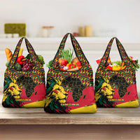 Ghana Lion Grocery Bag - Map & Coat of Arms Grunge Style Design