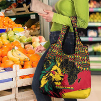 Ghana Lion Grocery Bag - Map & Coat of Arms Grunge Style Design
