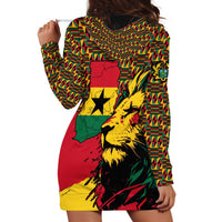 Ghana Lion Hoodie Dress - Map & Coat of Arms Grunge Style Design