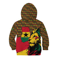 Ghana Lion Kid Hoodie - Map & Coat of Arms Grunge Style Design
