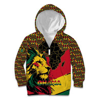 Ghana Lion Kid Hoodie - Map & Coat of Arms Grunge Style Design