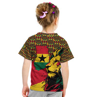 Ghana Lion Kid T Shirt - Map & Coat of Arms Grunge Style Design