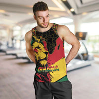 Ghana Lion Men Tank Top - Map & Coat of Arms Grunge Style Design