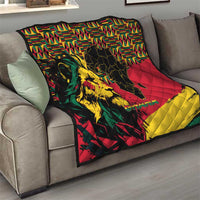 Ghana Lion Quilt - Map & Coat of Arms Grunge Style Design