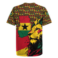 Ghana Lion Rugby Jersey - Map & Coat of Arms Grunge Style Design