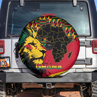 Ghana Lion Spare Tire Cover - Map & Coat of Arms Grunge Style Design
