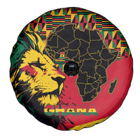 Ghana Lion Spare Tire Cover - Map & Coat of Arms Grunge Style Design