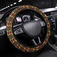 Ghana Lion Steering Wheel Cover - Map & Coat of Arms Grunge Style Design