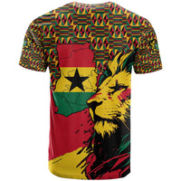 Ghana Lion T Shirt - Map & Coat of Arms Grunge Style Design