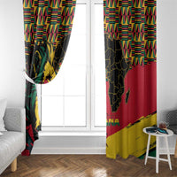Ghana Lion Window Curtain - Map & Coat of Arms Grunge Style Design
