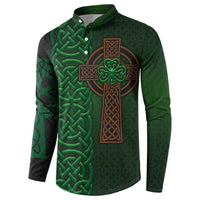 Ireland Celtic Knot and Clover Design Button Sweatshirt