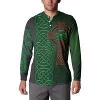 Ireland Celtic Knot and Clover Design Button Sweatshirt