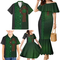 Ireland Celtic Knot and Clover Design Family Matching Mermaid Dress and Hawaiian Shirt