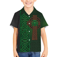 Ireland Celtic Knot and Clover Design Family Matching Off Shoulder Maxi Dress and Hawaiian Shirt