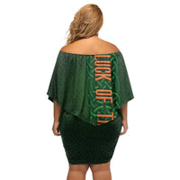 Ireland Celtic Knot and Clover Design Family Matching Off Shoulder Short Dress and Hawaiian Shirt