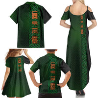 Ireland Celtic Knot and Clover Design Family Matching Summer Maxi Dress and Hawaiian Shirt