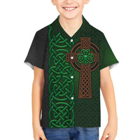 Ireland Celtic Knot and Clover Design Kid Hawaiian Shirt