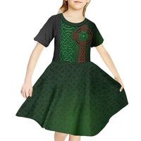 Ireland Celtic Knot and Clover Design Kid Short Sleeve Dress