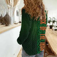 Ireland Celtic Knot and Clover Design Women Casual Shirt
