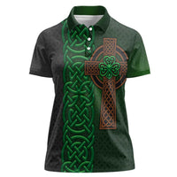 Ireland Celtic Knot and Clover Design Women Polo Shirt
