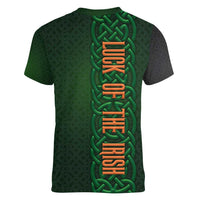 Ireland Celtic Knot and Clover Design Women V-Neck T-Shirt