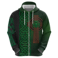 Ireland Celtic Knot and Clover Design Zip Hoodie