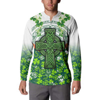 Celtic Knot and Clover Ireland - Inspired Design Button Sweatshirt