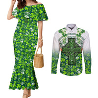 Celtic Knot and Clover Ireland - Inspired Design Couples Matching Mermaid Dress and Long Sleeve Button Shirt