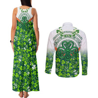 Celtic Knot and Clover Ireland - Inspired Design Couples Matching Tank Maxi Dress and Long Sleeve Button Shirt