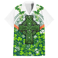Celtic Knot and Clover Ireland - Inspired Design Family Matching Off The Shoulder Long Sleeve Dress and Hawaiian Shirt