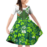 Celtic Knot and Clover Ireland - Inspired Design Family Matching Off Shoulder Short Dress and Hawaiian Shirt