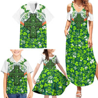Celtic Knot and Clover Ireland - Inspired Design Family Matching Summer Maxi Dress and Hawaiian Shirt